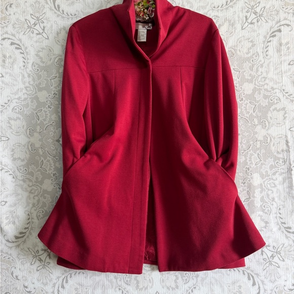 Spiegel Raspberry Red Notched Collar Coat - Picture 5 of 13